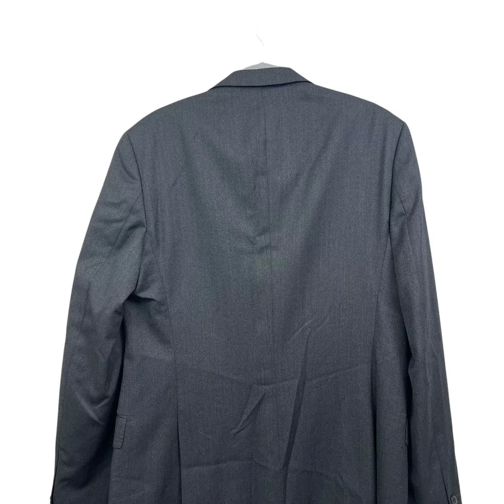 Hugo Boss Mens Super 100 Wool Blazer Suit Two Button Vented Charcoal Gray Sz 42L